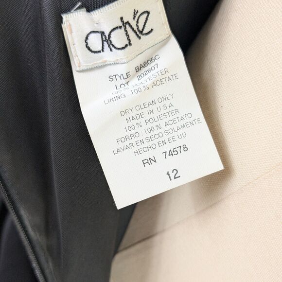 Cache Prom Dress Maxi Gown 12 Black Satin Glam Vintage 90s Y2K Cowl Fairy Goth - Picture 7 of 10